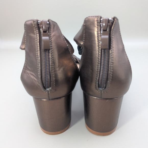 Patrizia By Spring Step Quinteel Floral Copper Dark Blue Open Toe Heels‎ Size 9 - Picture 4 of 11